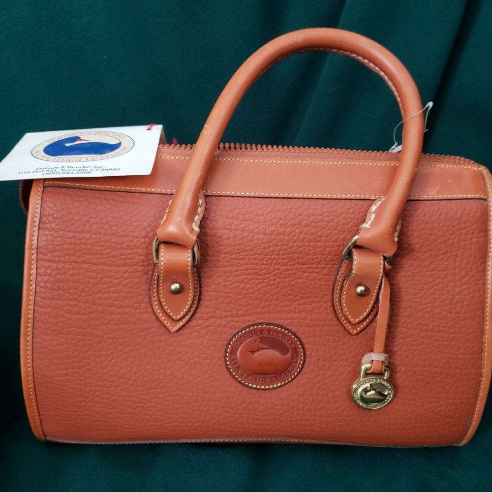 Vintage Dooney & Bourke Classic Satchel All Weather British Tan Handbag